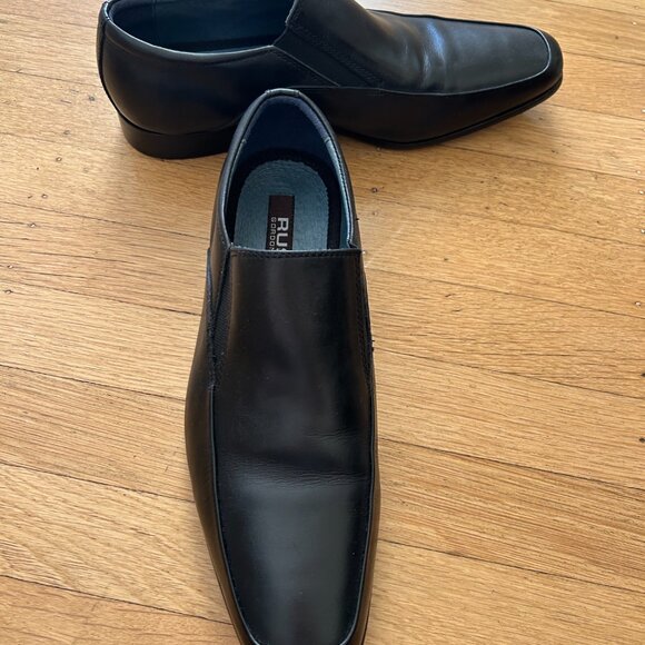 RUSH by Gordon Rush Mens Black Leather Loafers, Size 8 main image 5